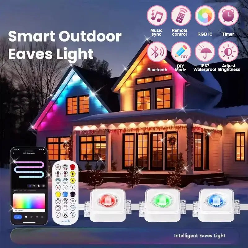 150ft 100ft 50ft Permanent Outdoor Lights Smart RGBIC Outdoor Lights with 75 Scene Modes String Lights with 90 LEDs for Garden from PriceLows™