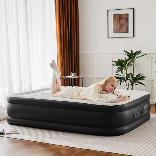 JHK Queen Twin Size Air Mattress Blow Up Double Height Non-Slip Bottom Weight Capacity 660 lbs Air Bed for Bed Home or Camping from PriceLows™