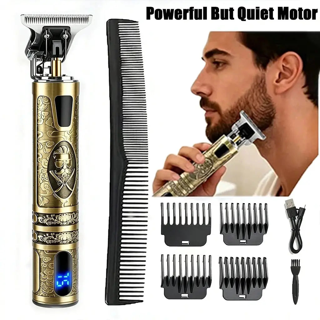 Hair Clipper | LCD Display | USB Rechargeable | 4 Guide Combs Included