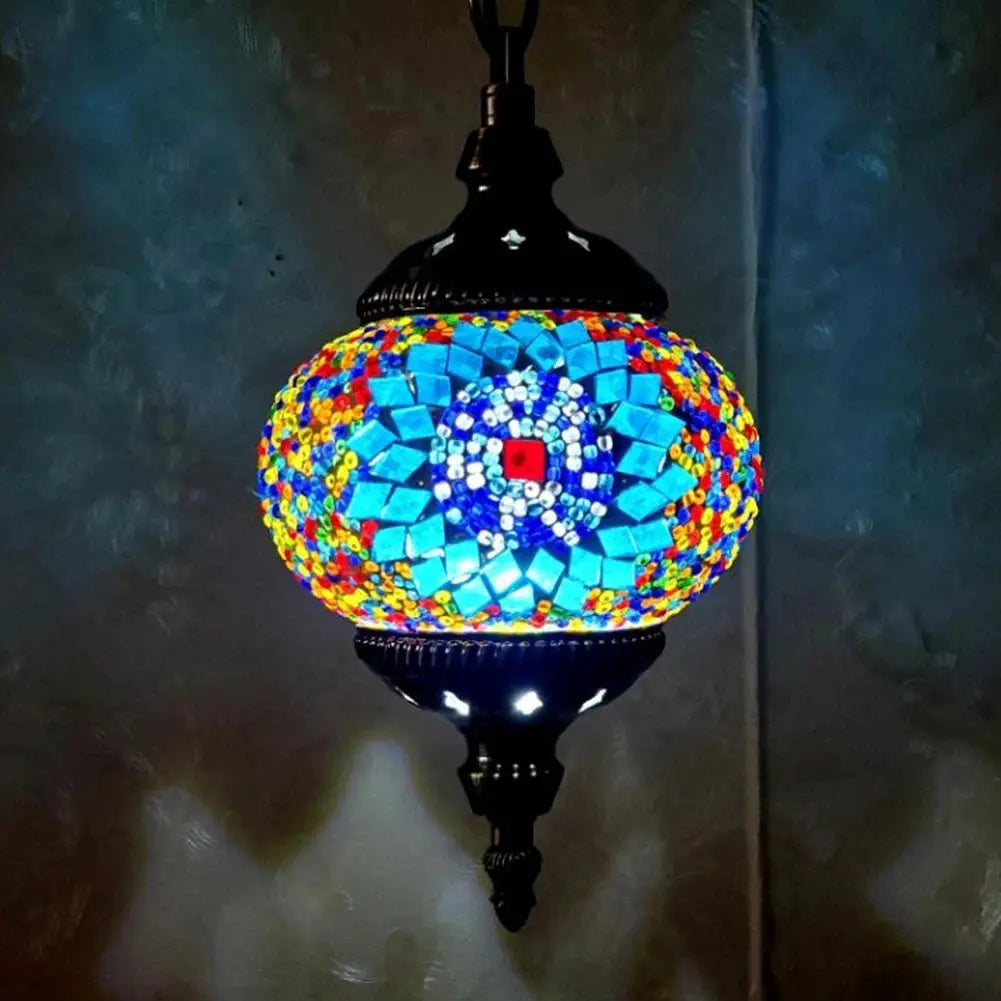 Mosaic Pendant Light Turkish Moroccan Mosaic Hanging Ceiling Lamp E27 Restaurant Club Single Head Chandelier for Bar Home Hotel from PriceLows™