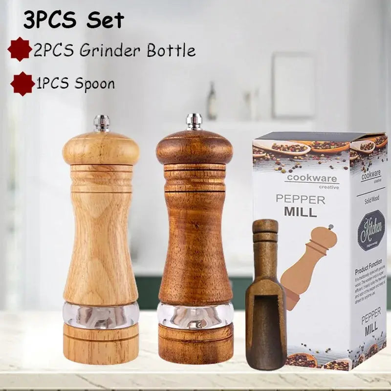 Pepper Grinder | 6-Inch Body | Adjustable Ceramic Mills | Salt Pepper Set