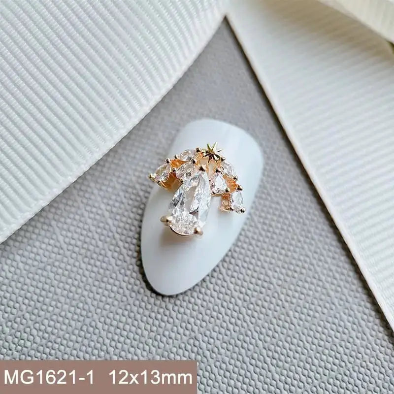 10pcs Luxury Flower Laurel Wreath Zircon Metal Nails Jewelry Decorations DIY Wearing Nail Art Accessories Charms Parts Supplies from PriceLows™