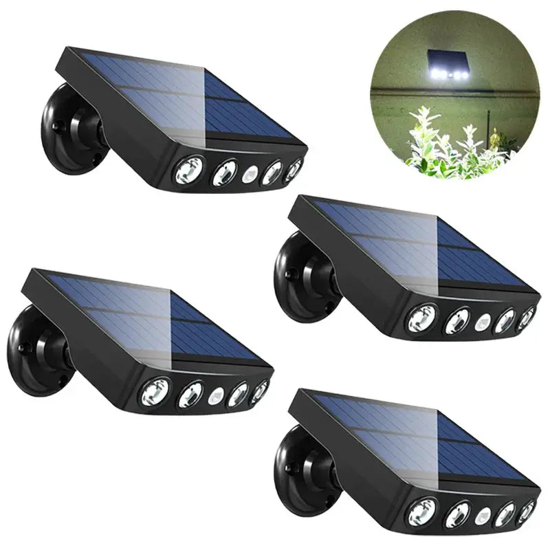 Outdoor Solar Powered Wall Light with Smart Motion Sensor 4 LED High Brightness Warm White Light IP44 Waterproof Wireless Security Light 2200mAh for Courtyard Porch Garage Fence Garden Eco-Friendly American Home Outdoor Light from PriceLows™