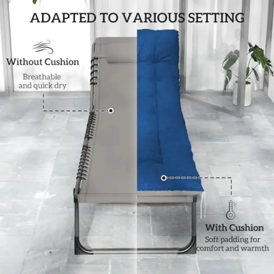 Chaise Lounge Chair Outdoor Set of 2, 5-Position Adjustable Outdoor Pool Lounge Chairs, Folding Tanning Chair Beach Lounger wit from PriceLows™