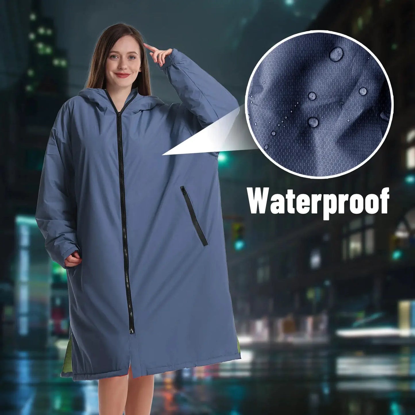 Quick Dry Changing Robe | Waterproof Soft Polyester | Navy Blue Red
