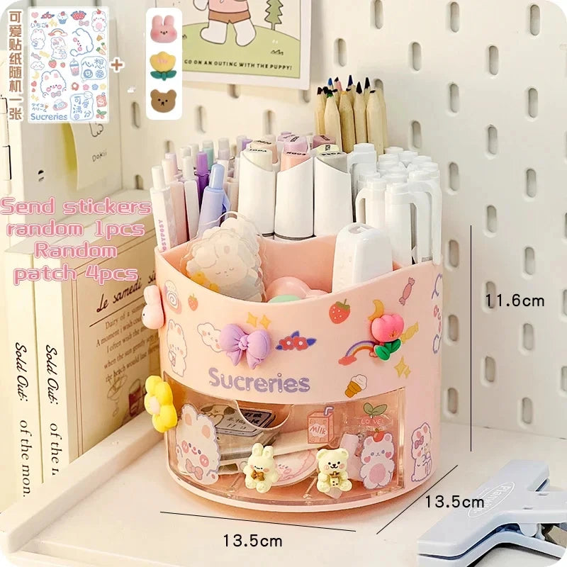 Pen Holder | Rotating Desk Organizer | Plastic | One Size