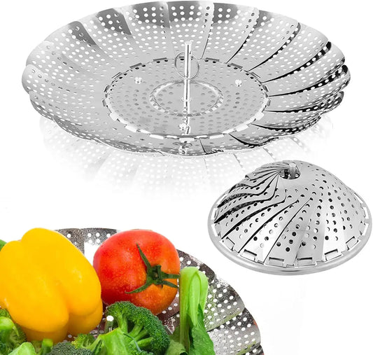 Steamer Basket | Stainless Steel | Expandable To Fit Pots | Fits Pot Sizes