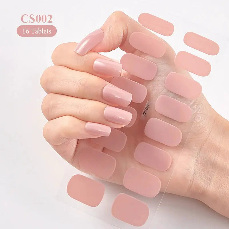 14/16Tips Full Cover Gradient Nail Stickers Multi Color Self Adhesive Slider No Need UV Lamp Cured Press ON Nail Decal from PriceLows™