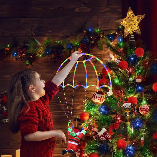 Claus Hanging Multicolor Xmas Lights Holiday Decorative Indoor Christmas Decorations Outdoor Christmas Parachute Lights Santa from PriceLows™
