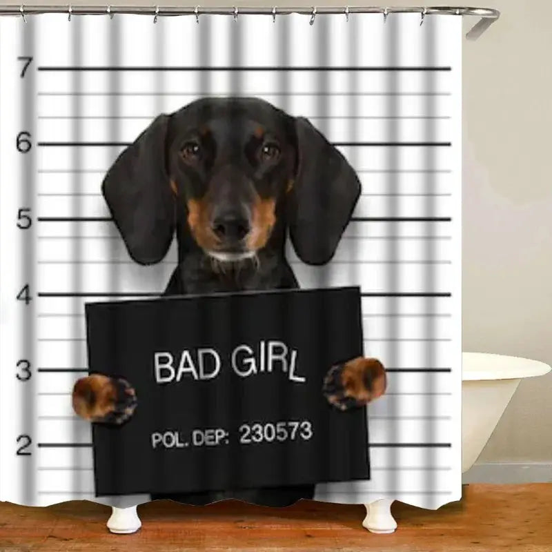 Funny Sausage Dog Dachshund Shower Curtains for Bathroom, Cartoon Dogs Bath Curtains with Cute Animals Waterproof Machine Wash from PriceLows™