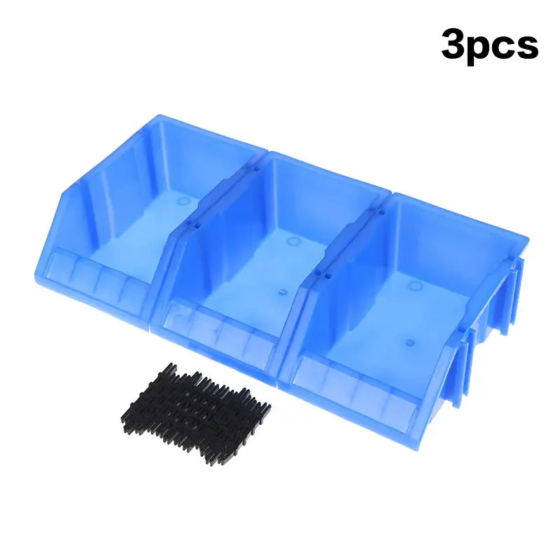 Blue Plastic Stackable Storage Bins Screw Storage Boxes Stackable Bin Parts Storage Organizer Garage Storage Bins from PriceLows™