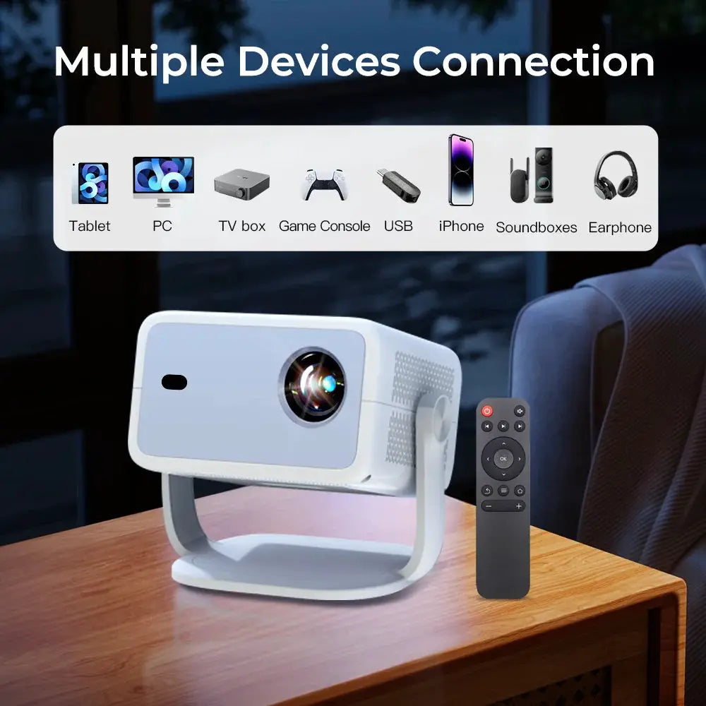 Portable Projector | Native 1080P | Android 14 | Wifi 6 BT 5.4