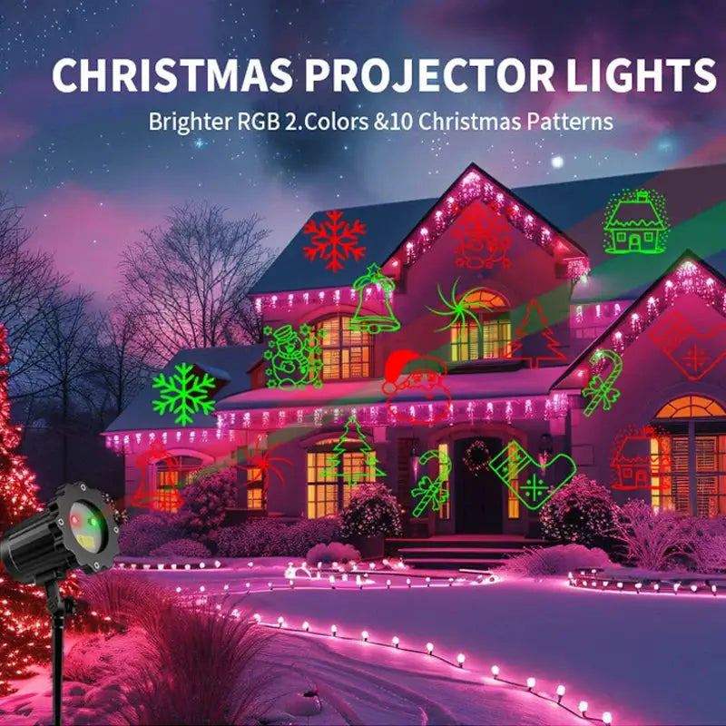 Landscape Laser Projector | IP65 Waterproof | Red Green Beam | Holiday Decor