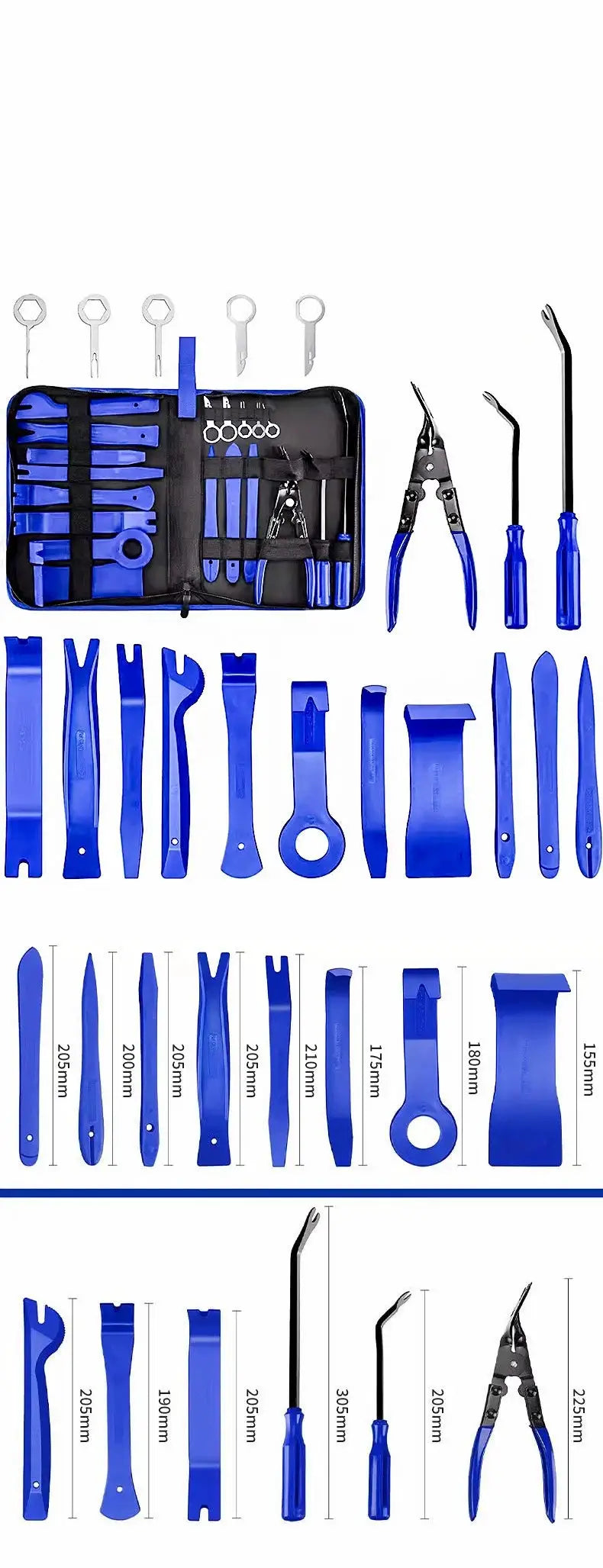 19Pcs Trim Removal Tool Set & Clip Plier Upholstery Remover Nylon Car Panel Removal Set with Portable Storage Bag from PriceLows™