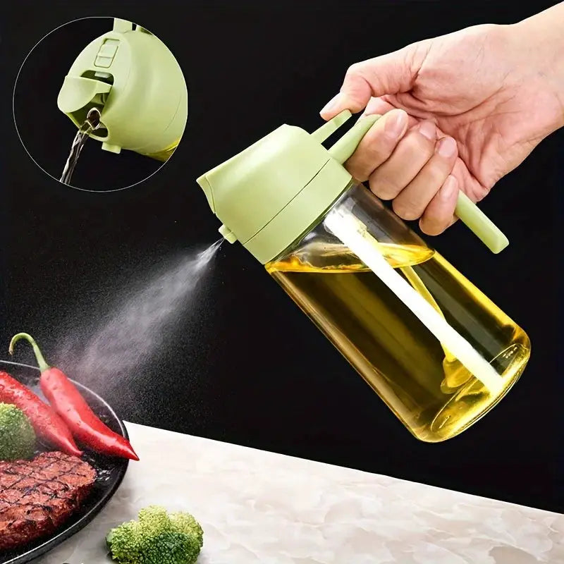 Oil Sprayer and Dispenser | Glass Bottle | BPA Free | 2 in 1