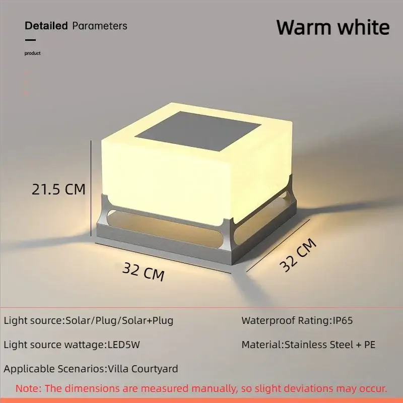 Modern Solar Outdoor Waterproof Decorations Door Post Atmosphere Light Yard Patio Pathway Courtyard Square Wall Pillar Light from PriceLows™