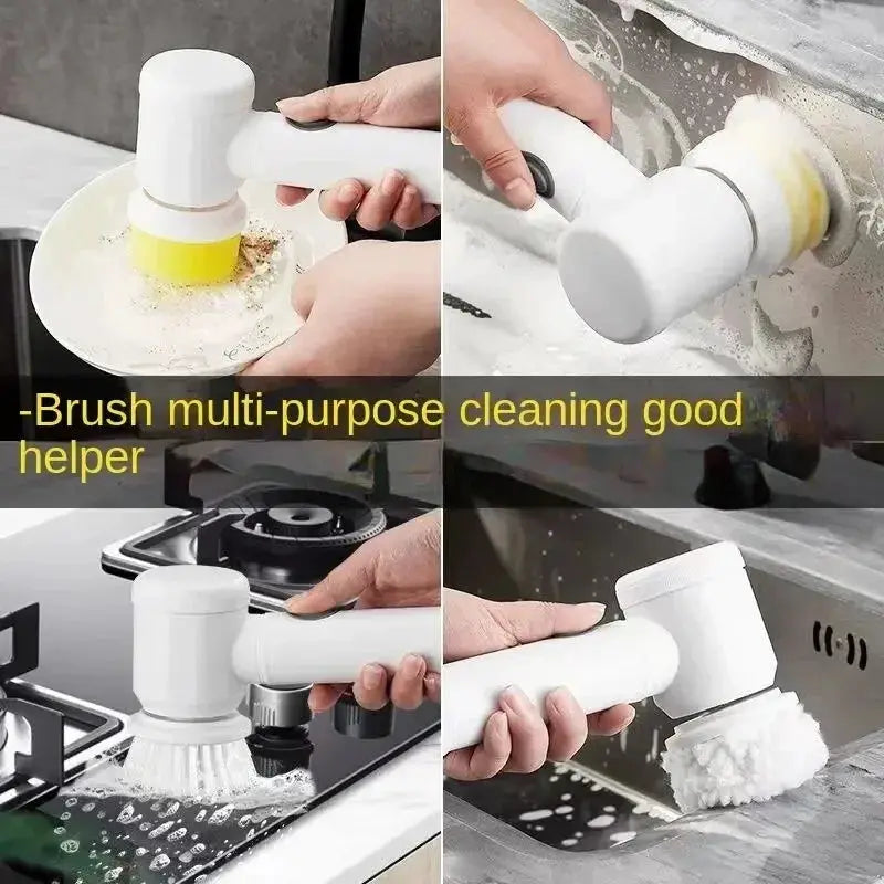 Power Scrubber | 5 Replaceable Brush Heads | Electric Spin Scrubber | Bathroom