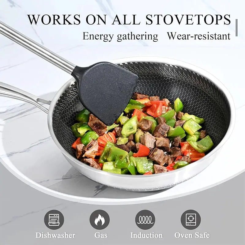 Wok Pan | 28 cm Diameter | Induction Compatible | Glass Lid Included