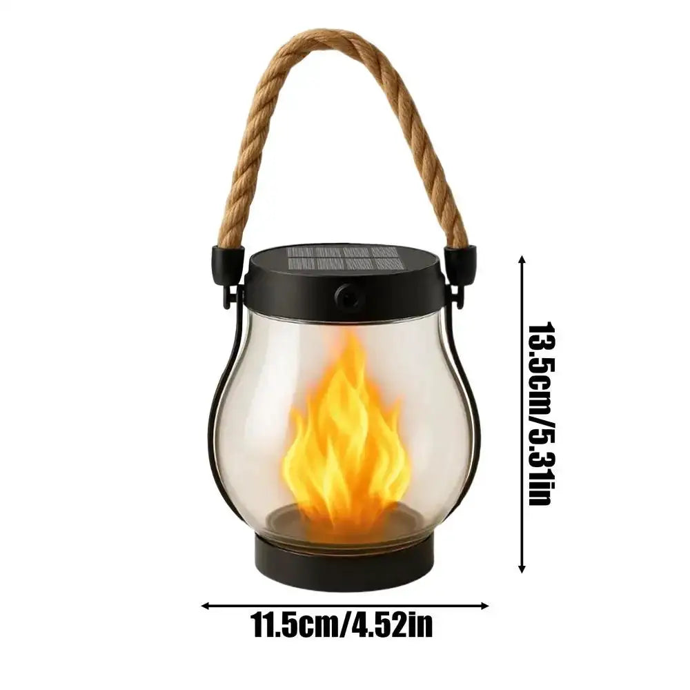 Solar Lantern | Waterproof Flickering Flame | USB Charging | Indoor Outdoor