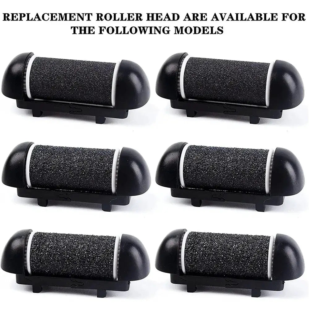 Black Foot Care Tool Heads, Hard Skin Remover, Refill Rollers for Cracked Heels Calluses and Dead Skin Removal, 6 Pcs from PriceLows™