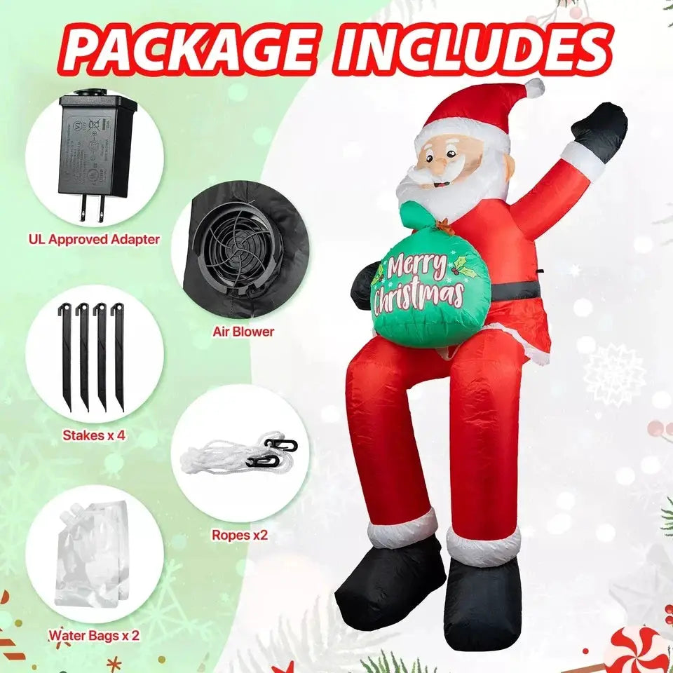 Inflatable Santa Claus | Yard Holiday Display | Built In Blower | 1.8M Size