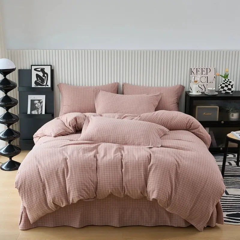 Duvet Cover | 100% Cotton | Plaid Style | 160X210 And 220X240