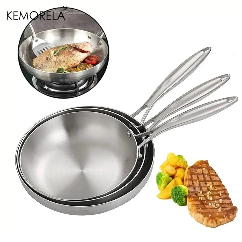 Frying Pan Set | 304 Stainless Steel | Non-Stick Coating | 22/24/26/28 cm