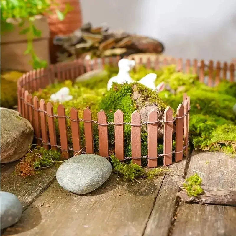 1pc Mini Fence, Garden And Bonsai Decoration Fairy Tale Garden Fence Wooden Decoration, DIY HandicraftProject Mini Picket Fence from PriceLows™