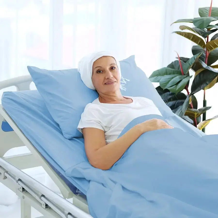 Hospital Bed Sheets Set 6 Piece for Home Use and Hospital Use 2 Fitted Sheets 36809, 2 Flat Sheets and 2 Pillowcases, Blue from PriceLows™