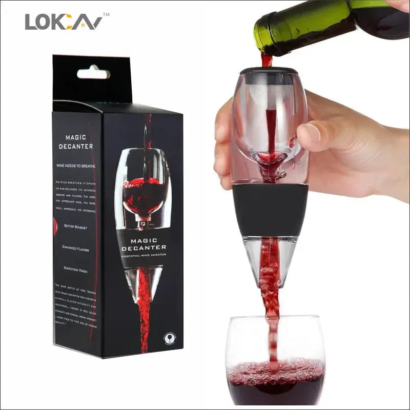 Professional Magic Red Wine Decanter Pourer with Filter Stand Quick Air Aerator Dispenser for Home Dining Bar Essential Set New from PriceLows™