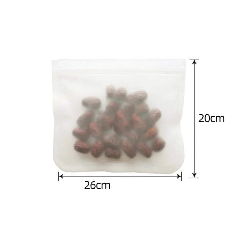 Silicone Food Storage Bags | Leakproof Zip Seal | Stand Up Bags