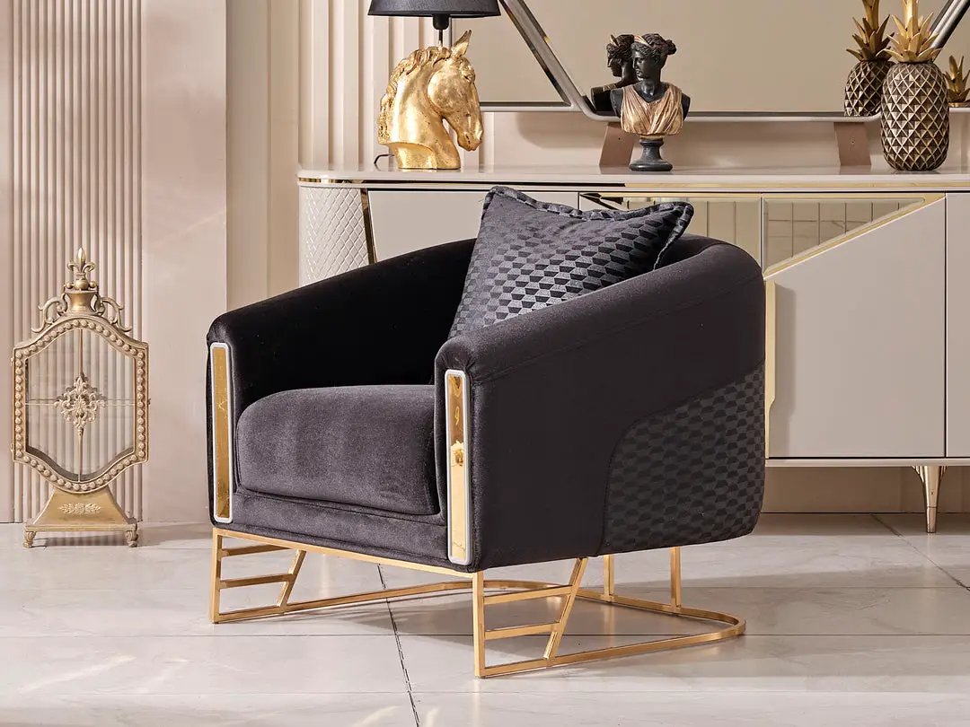 Living Room Set | Fabric Upholstery | Wood Frame | Sofa Loveseat Chair