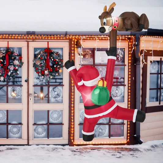 Santa Reindeer Scene Inflatable | Christmas | PriceLows™