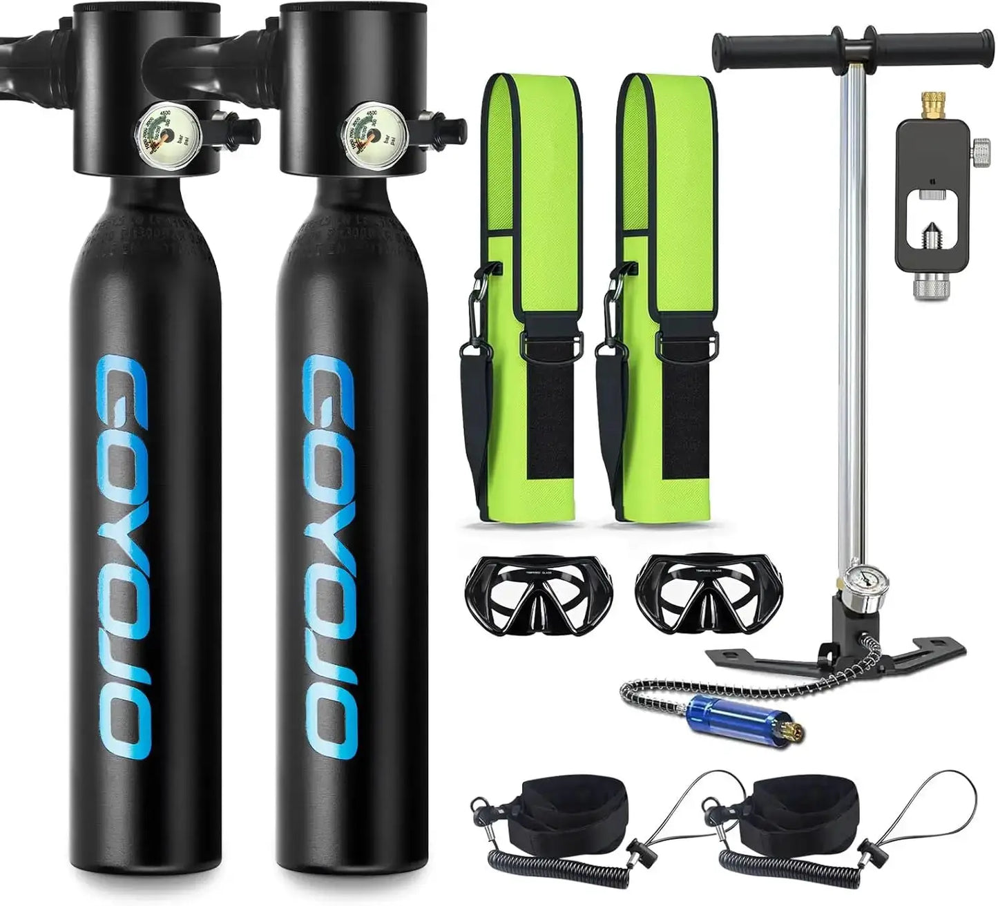 Mini Scuba Tank Kit | 2X 0.5L Tanks | 3000 PSI | With Pump