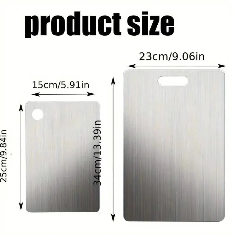 Stainless Steel Cutting Board Set | 2 Pcs | Non Slip