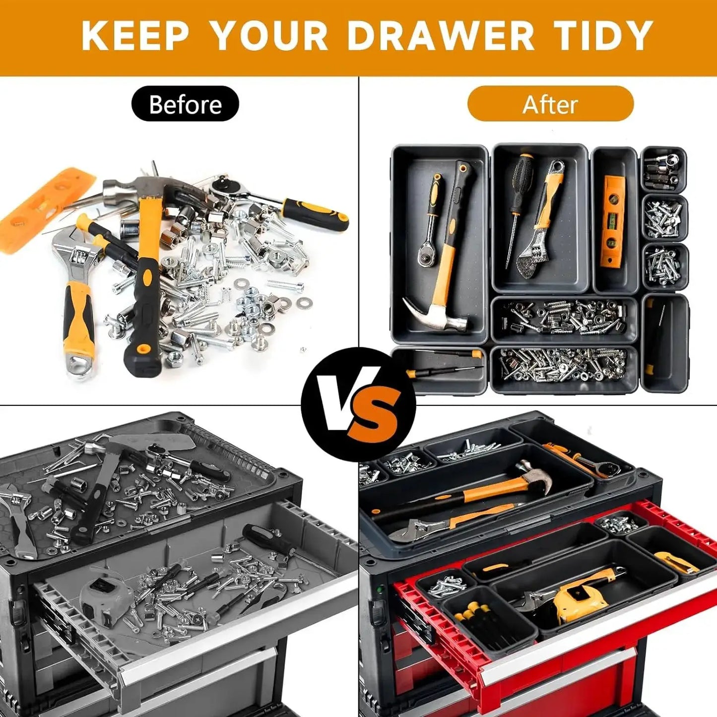 5 Sizes Tool Box Organizer Tray Divider Set Drawer Organizer Bin Garage Organization and Storage Toolbox Rolling Tool from PriceLows™