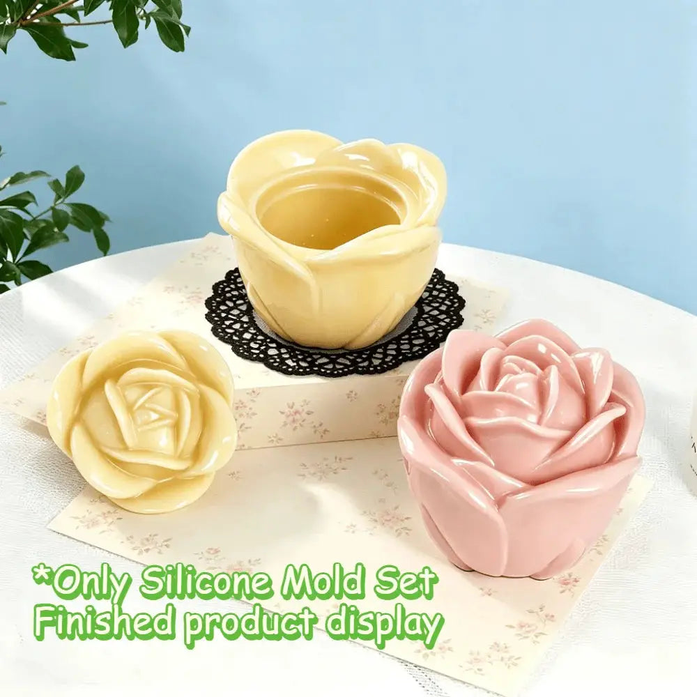 Rose Silicone Mold Set | Lid Ring | 4 Sizes | Resin Candle Maker
