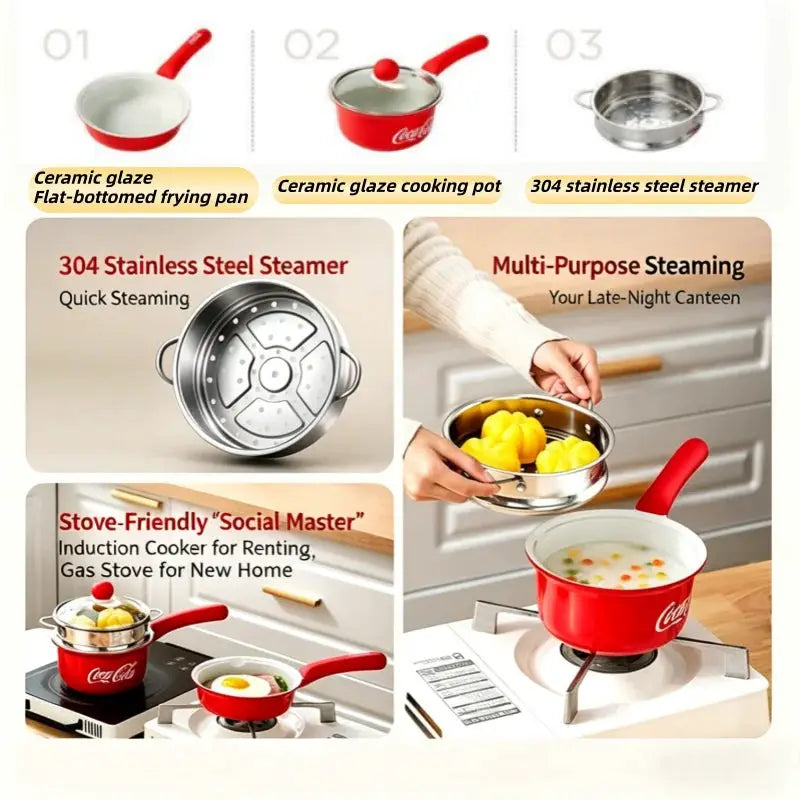 Stainless Steel Steamer Pan | 304 Grade | Nonstick Induction Ready