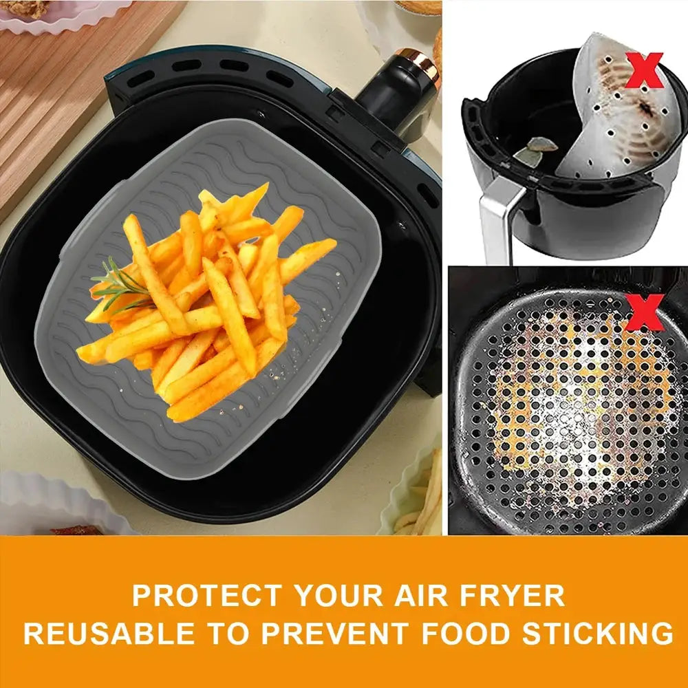 Air Fryer Silicone Tray | Reusable | Dual Basket | Ninja Compatible 1 or 2