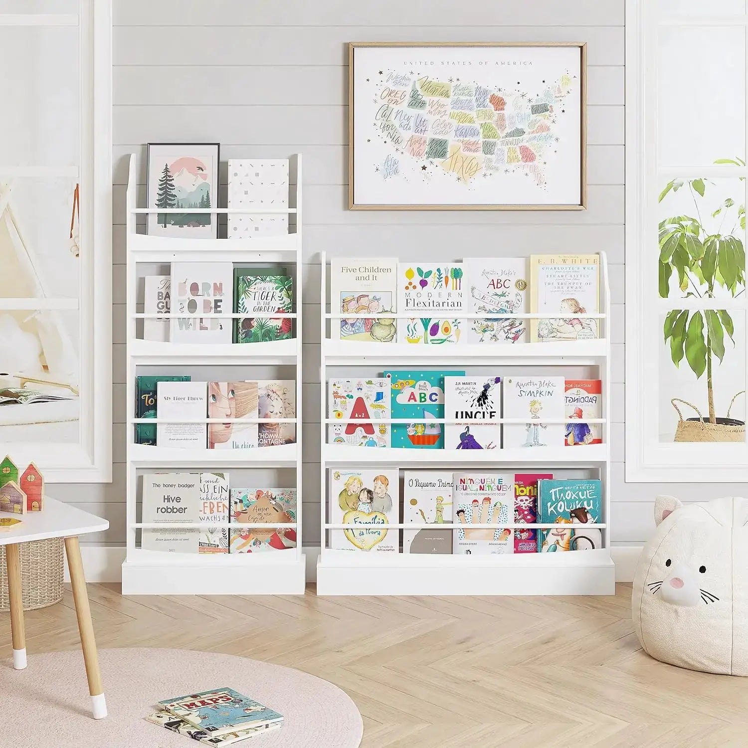 Kids Bookshelf with 3 Tiers, White Storage Rack for Bedroom, Study, Living Room from PriceLows™