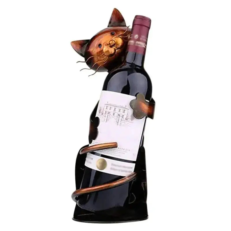 Wine Bottle Holder Collectible Tabletop Decor Wine Rack Cute Cat Figurine Wine Bottle Keeper for Display and Storage Accessorie from PriceLows™