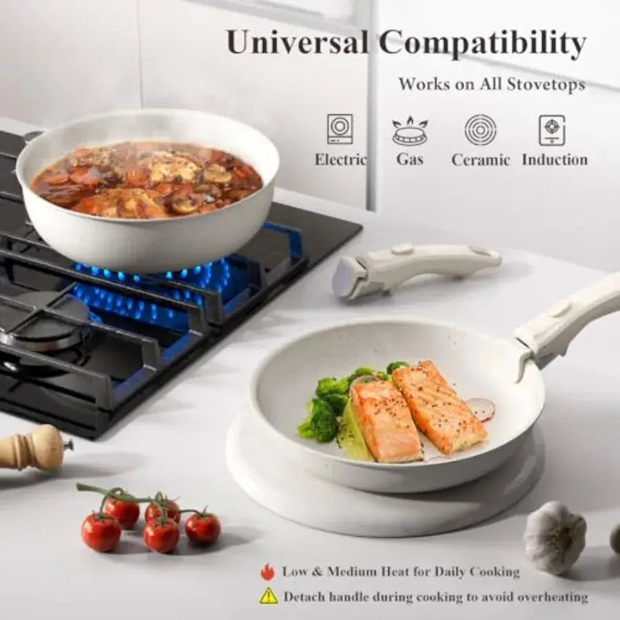 22-Piece Pots and Pans Set Non Stick with Removable Handles, Ceramic Cookware Set, Large-Capacity and Non Toxic, Induction and from PriceLows™