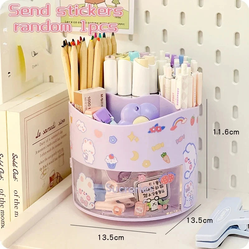Pen Holder | Rotating Desk Organizer | Plastic | One Size