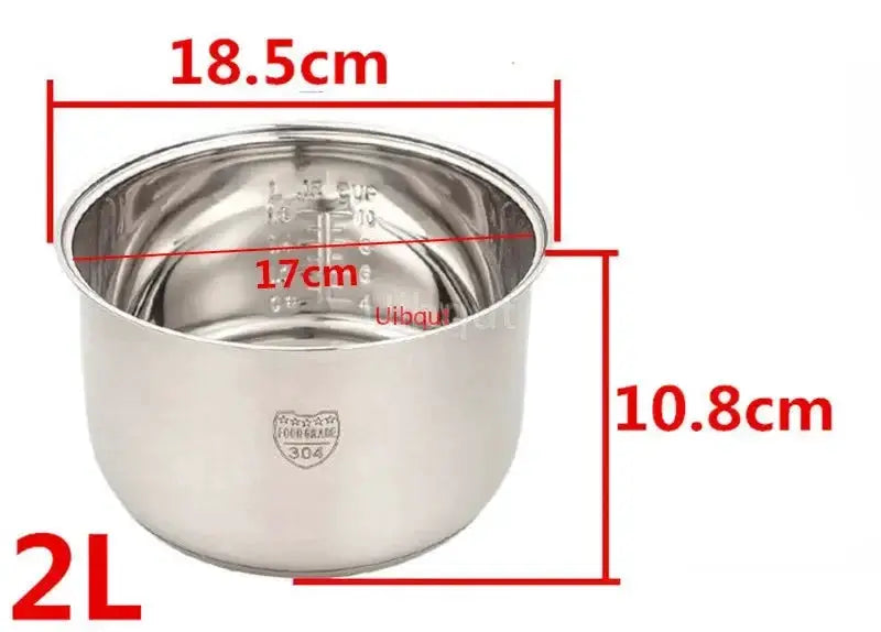 Rice Cooker Inner Pot | 304 Stainless Steel | Nonstick | Universal Fit