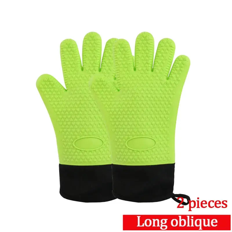 Silicone Heat Resistant Gloves | Non-Slip Grip | Oven Grill Mitts | 1-2 Pcs
