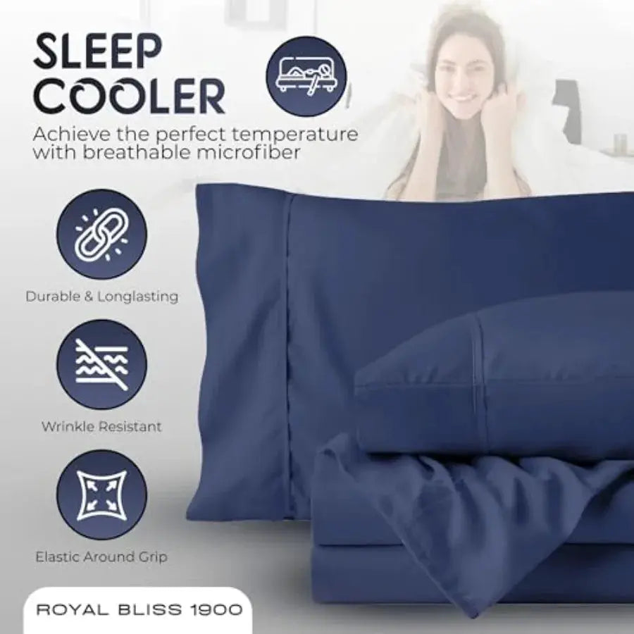 Sheets Sets for Adjustable Bed, 4 Pcs Double Brushed Deep Pockets Microfiber Sheets, 34 Inch Fitted Sheet, 1 Flat Sheet and 2 P from PriceLows™