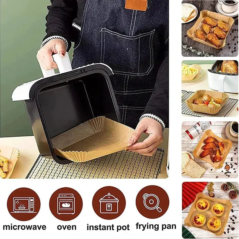 Air Fryer Paper Oven Paper Disposable Send Brush Non-Stick Airfryer Baking Papers Liners Parchment Paper for Baking Microwave from PriceLows™