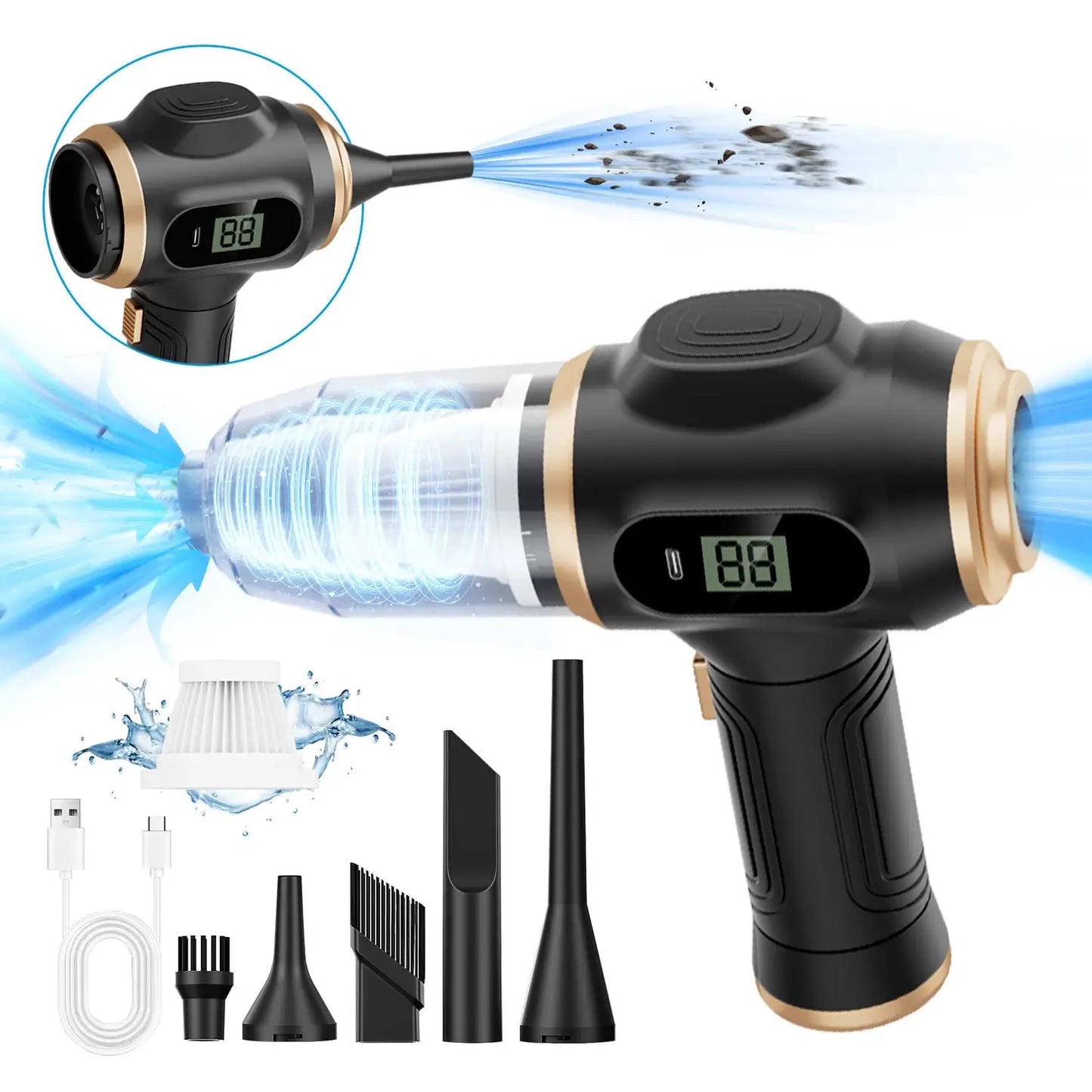Wireless Car Vacuum Cleaner | High Power Suction | ABS Portable Design