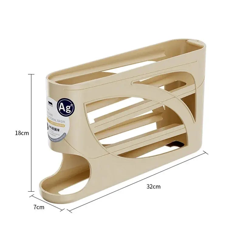 4-Tier Automatic Rolling Egg Rack Refrigerator Egg Storage Container Kitchen Fridge Egg Dispenser Refrigerator Organiser from PriceLows™