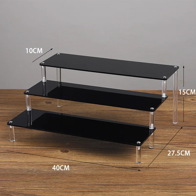 1-5 Tier Acrylic Display Stand Clear Display Riser Rack for Cupcake Perfume Doll Décor Organizer Amiibo Funko POP Figures DC05 from PriceLows™